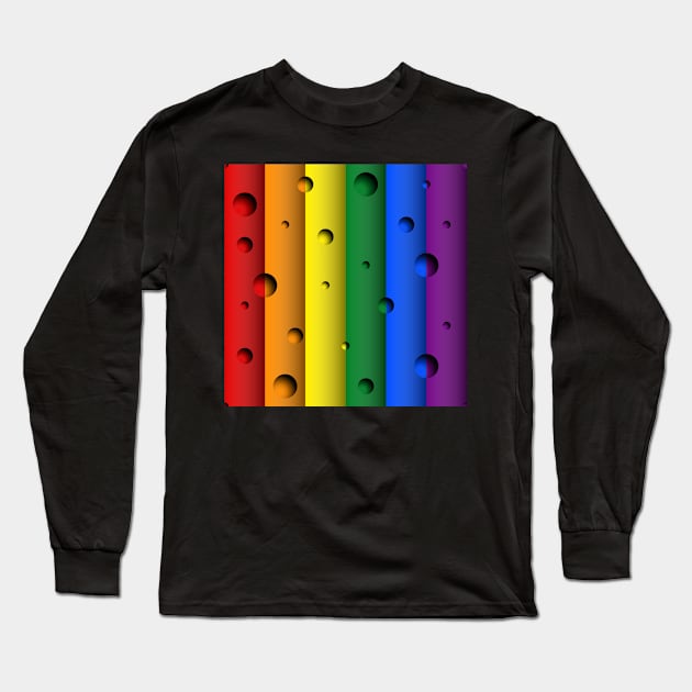 LGBTI flag colors seamless pattern (bars and holes) Long Sleeve T-Shirt by ojovago